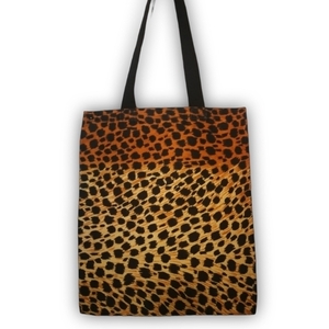 Λεοπαρ πάνινη τσάντα, all day, shopping bag, Animal print tote 31X36 leopard - animal print, ώμου, tote, πάνινες τσάντες
