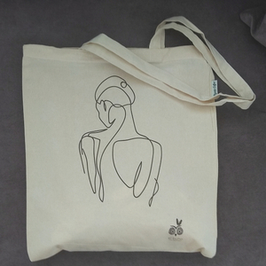 Tote Bag Shape Organic Cotton - ύφασμα, ώμου, all day, tote, πάνινες τσάντες - 2
