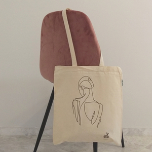Tote Bag Shape Organic Cotton - ύφασμα, ώμου, all day, tote, πάνινες τσάντες - 3