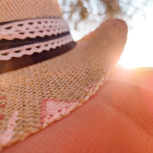 Custom / Handpainted καπέλο Boho Romantic - ψάθινα, νυφικά, boho, απαραίτητα καλοκαιρινά αξεσουάρ, δώρα για γυναίκες - 5