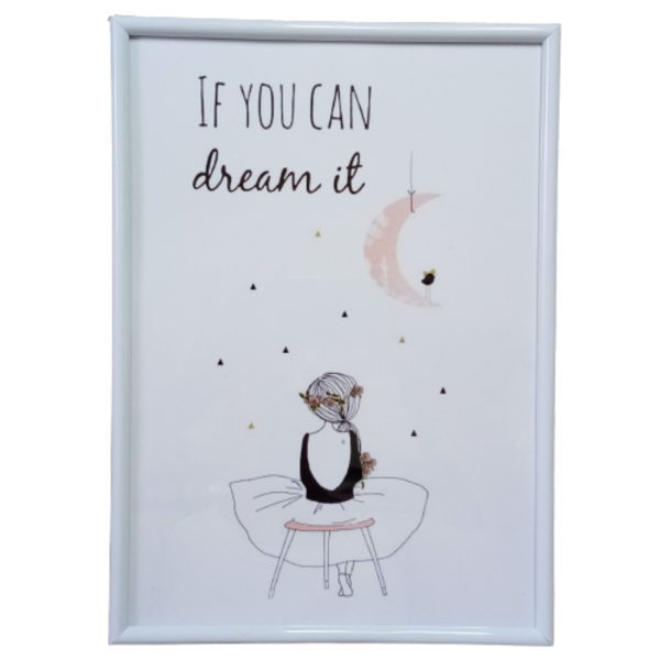 Σετ 2 κάδρα " if you can dream it, you can do it ! "για κορίτσια - πίνακες & κάδρα, κορίτσι, δώρο, παιδικά κάδρα - 2
