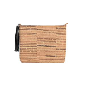 Τσάντα Φελλός "Gold Stripes Big Corky" - clutch, all day, φελλός, χειρός, μικρές