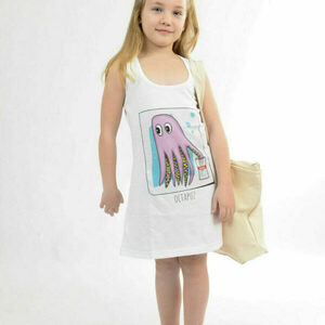 Παιδικό βαμβακερό αμάνικο φόρεμα - βαμβάκι, καρπούζι, παιδικά ρούχα
