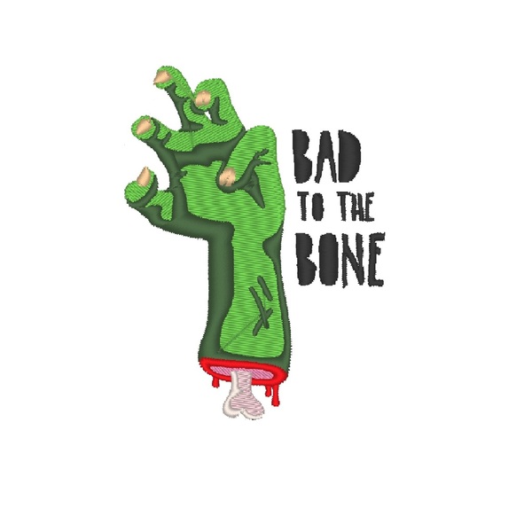 Βαμβακερό μπλουζάκι με κεντητό σχέδιο Halloween bad to the bone - βαμβάκι, κεντητά, δώρο, halloween - 3