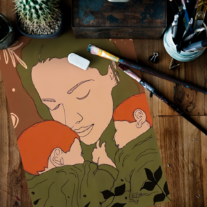 Motherhood-Μητρότητα - πίνακες & κάδρα, δώρο για βάφτιση, πίνακες ζωγραφικής
