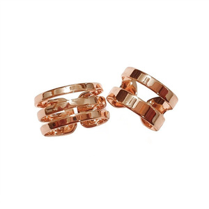 Σετ 2 δαχτυλίδια multi band φαρδιά ασήμι 925 με ροζ χρυσό πλατίνωμα και γυαλισμένο φινίρισμα - ασήμι, επιχρυσωμένα, σετ, μεγάλα, αυξομειούμενα
