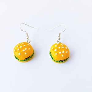 Σκουλαρίκια hamburger - δώρο, καθημερινό, κοσμήματα, φαγητό, παιδικά σκουλαρίκια