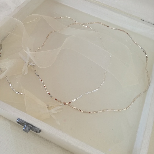 Στεφανοθήκη χειροποίητη λευκή από υγρό γυαλί 24Χ24Χ5 εκατοστά - δώρα γάμου, είδη γάμου - 2