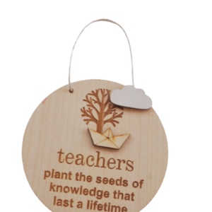 Ξύλινος κύκλος 10 εκ για τον δάσκαλο ή τη δασκάλα - μαγνητάκια, δώρα για δασκάλες