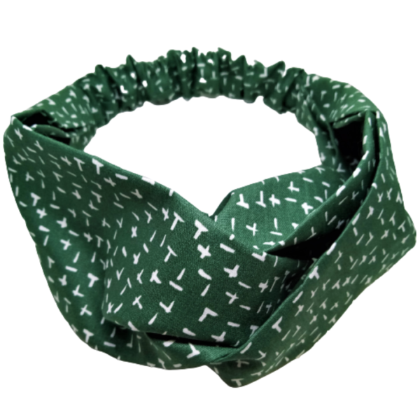 Κορδέλα Turban Style πράσινη - βαμβακερές κορδέλες, για τα μαλλιά, turban, δώρα για γυναίκες, κορδέλες μαλλιών
