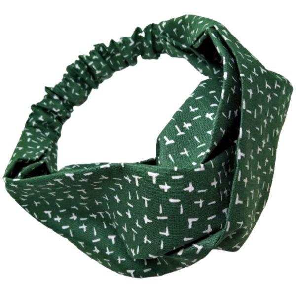 Κορδέλα Turban Style πράσινη - βαμβακερές κορδέλες, για τα μαλλιά, turban, δώρα για γυναίκες, κορδέλες μαλλιών - 2