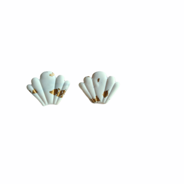 Whitesells - κοχύλι, πηλός, καρφωτά, μικρά, faux bijoux