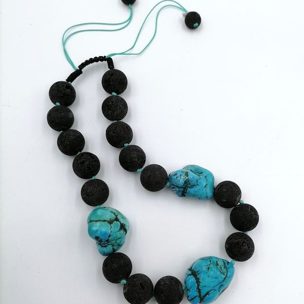 Summer breeze "Varsamo" necklace - ημιπολύτιμες πέτρες, κοντά, boho, μεγάλα