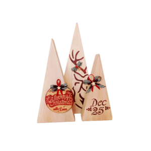 Χριστουγεννιάτικο διακοσμητικό σετ ξύλινα μασιφ δεντράκια 24*12*3, 20*10*3, 15*8*3 - διακοσμητικά, χριστουγεννιάτικα δώρα, ξύλινα διακοσμητικά, δέντρο