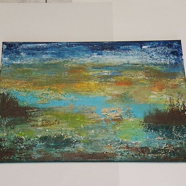 Καμβάς - Τοπίο - ζωγραφική με ακρυλικά - 40x60cm - πίνακες & κάδρα, πίνακες ζωγραφικής - 4