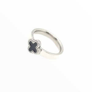 Ατσάλινο δαχτυλίδι σταυρός με μαύρο σμάλτο - μικρά, ατσάλι, σταθερά