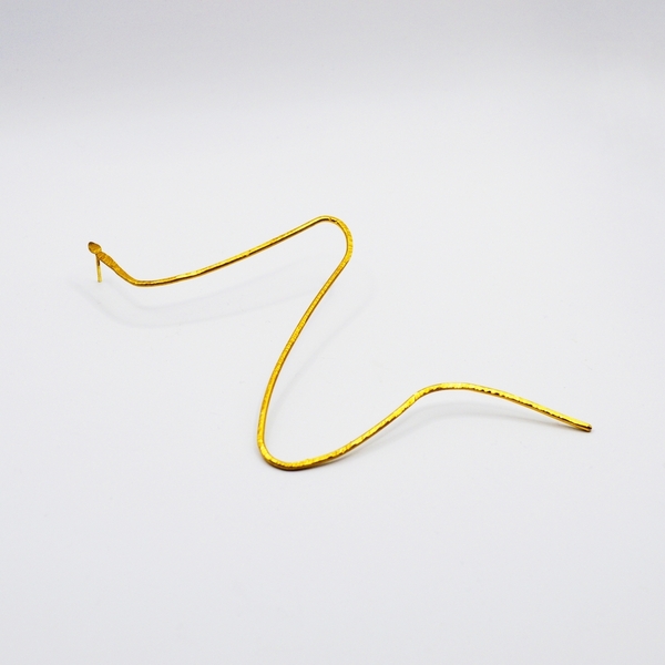 Χειροποίητο σφυρήλατο σκουλαρίκι φίδι από ορείχαλκο - ορείχαλκος, σφυρήλατο, κρεμαστά, μεγάλα