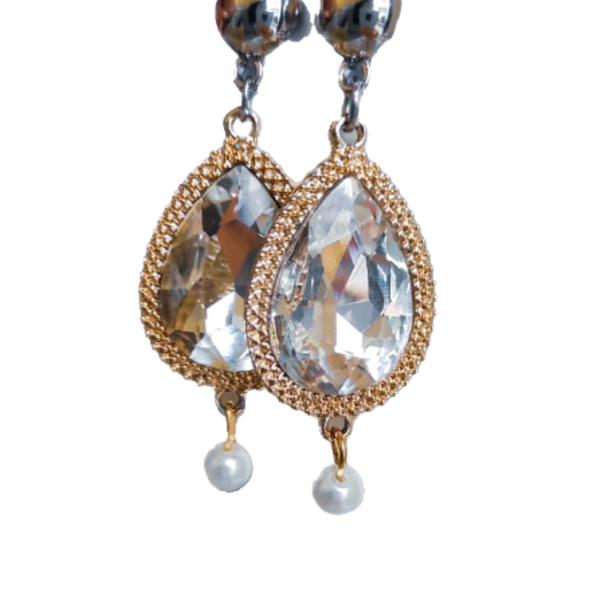 Natural silver earrings - δάκρυ, πέτρες, ατσάλι, κρεμαστά, μεγάλα, καρφάκι
