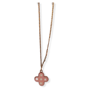 Baby pink cross in gold necklace - charms, σταυρός, κοντά, ατσάλι
