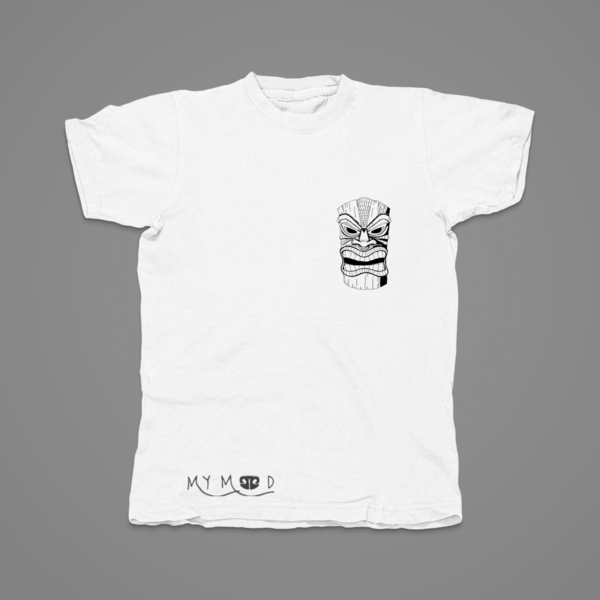 Βαμβακερό μπλουζάκι με κεντητό σχέδιο Μασκα Tiki - βαμβάκι, κεντητά, δώρο - 4