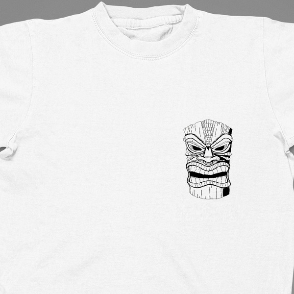 Βαμβακερό μπλουζάκι με κεντητό σχέδιο Μασκα Tiki - βαμβάκι, κεντητά, δώρο - 3
