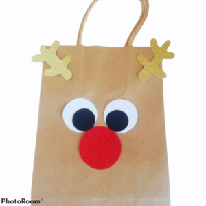 Christmas Rudolf χάρτινη σακούλα δώρου - διακοσμητικά, χριστουγεννιάτικα δώρα