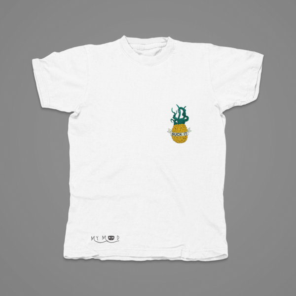 Βαμβακερό μπλουζάκι με κεντητό σχέδιο badass pineapple - βαμβάκι, κεντητά, δώρο - 4