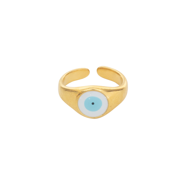 Δαχτυλίδι Αυξομειούμενο "Eye Ring" - επιχρυσωμένα, ορείχαλκος, μικρά, boho, αυξομειούμενα