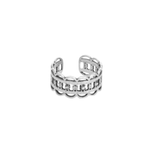 Δαχτυλίδι Αυξομειούμενο "Chic Dentelle" - ορείχαλκος, επάργυρα, μικρά, boho, αυξομειούμενα