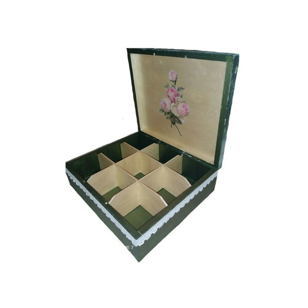 Ξύλινο κουτί με θήκες - ξύλο, χαρτί, οργάνωση & αποθήκευση - 3