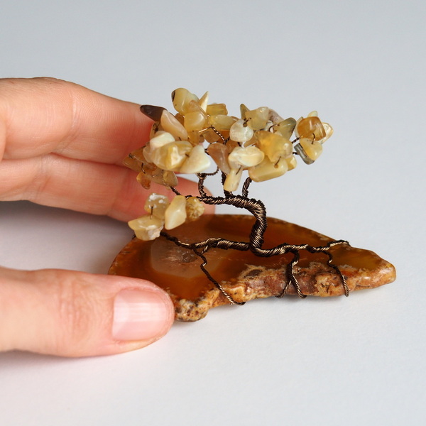 Διακοσμητικό δεντράκι μινιατούρα από Κιτρίνη - πέτρα, διακοσμητικά, δέντρο - 2
