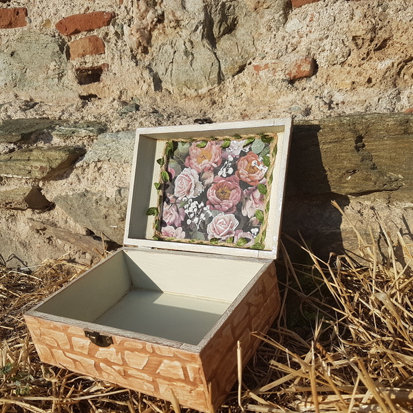Κουτί Ξύλινο αποθήκευσης και οργάνωσης μικροαντικειμένων Πέτρινο - ξύλο, κουτί, οργάνωση & αποθήκευση, δώρα για γυναίκες - 4