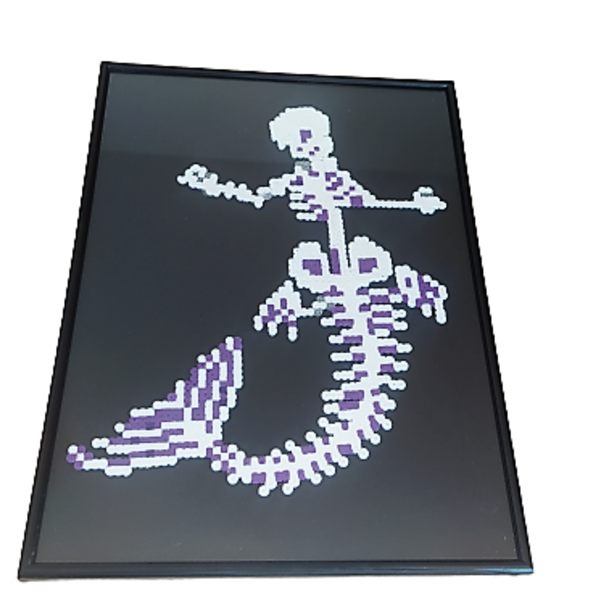 mermaid skeleton pixel art - πίνακες & κάδρα