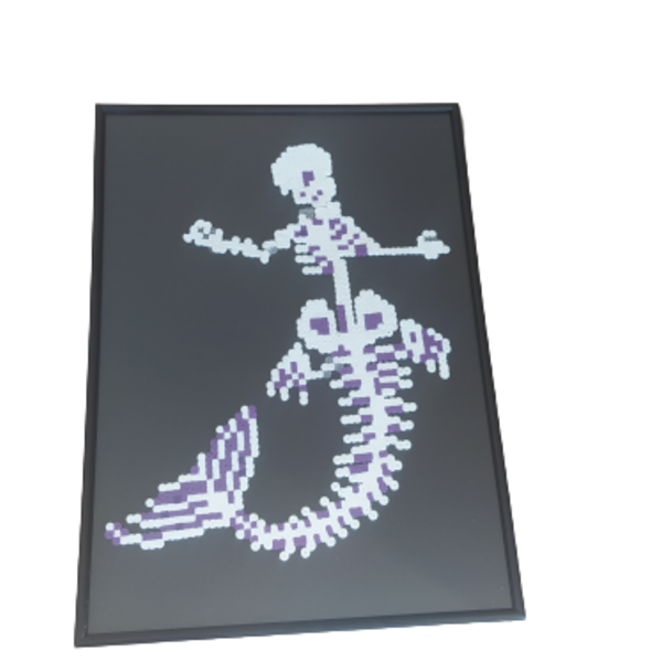 mermaid skeleton pixel art - πίνακες & κάδρα - 2