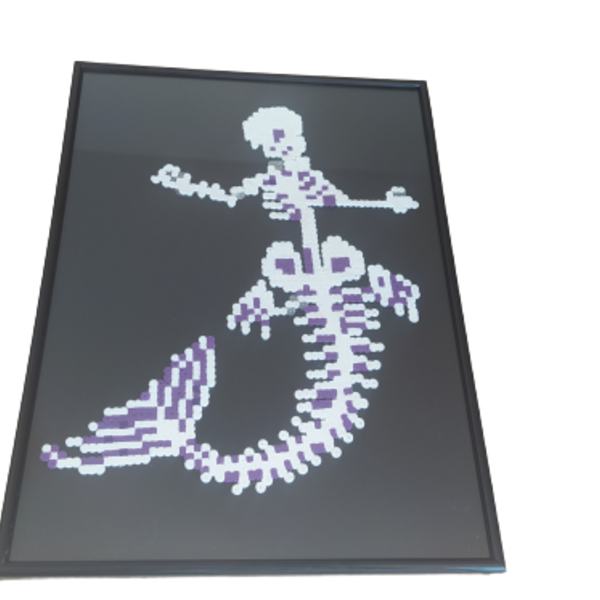 mermaid skeleton pixel art - πίνακες & κάδρα - 3