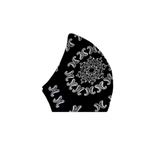 262.Μαύρη Μάσκα με Λαχούρια-Boho/ Rock-2πλής όψεως-πολλαπλών χρήσεων-No262. - ύφασμα, διπλής όψης, boho, μάσκες προσώπου - 3