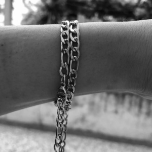 Ατσάλινο βραχιόλι- chain in silver - αλυσίδες, επάργυρα, ατσάλι, χεριού - 3