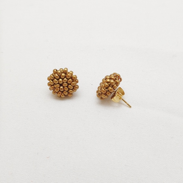 Καρφωτά σκουλαρίκια midi berries "mix metallic" - minimal, καρφωτά, μικρά, seed beads - 3