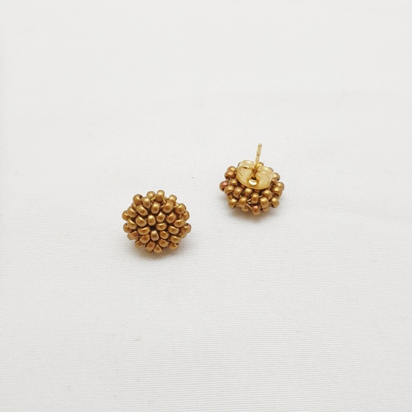 Καρφωτά σκουλαρίκια midi berries "mix metallic" - minimal, καρφωτά, μικρά, seed beads - 4