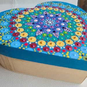 Κουτί ξύλινο ζωγραφισμένο στο χέρι - ζωγραφισμένα στο χέρι, κουτί, διακοσμητικά, mandala - 3