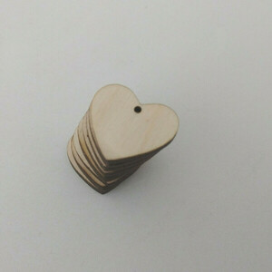 Ξύλινο Στοιχείο Καρδούλα. Σετ 10 τεμαχίων - καρδιά, ξύλινα στοιχεία, υλικά κοσμημάτων - 5