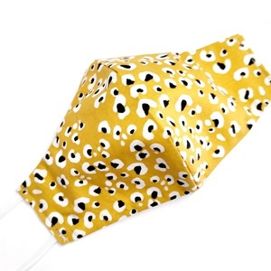 Χειροποίητη υφασμάτινη μάσκα "Yellow leopard" - βαμβάκι, animal print, γυναικεία, μάσκες προσώπου