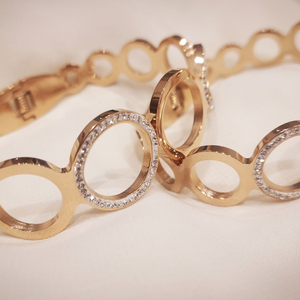 Locker Bracelet stainless steel. Rose gold - ατσάλι, σταθερά, χειροπέδες, φθηνά - 2