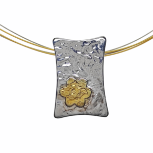 Γυναικείο Χειροποίητο ασημένιο κολιέ ασήμι με χρυσό. - ασήμι 925, κοντά, επιπλατινωμένα, επιχρυσωμένο στοιχείο - 2