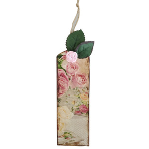 Ξύλινος σελιδοδείκτης ''Τριαντάφυλλα'' (10*5cm) - τριαντάφυλλο, σχολικό, σελιδοδείκτες, ξύλινα διακοσμητικά