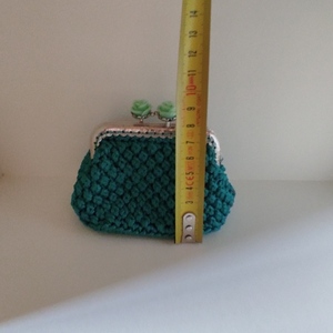 Πορτοφόλι με κούμπωμα, crochet βελονάκι, χειροποίητο κλειδαριά φιλί - πορτοφόλια κερμάτων - 3
