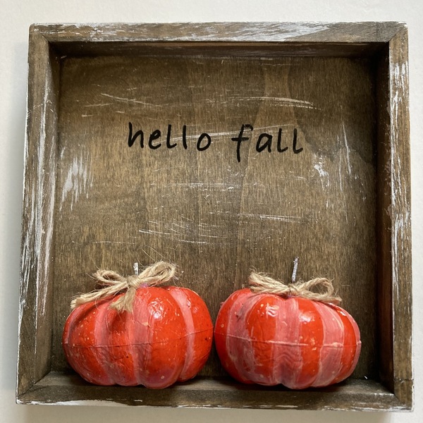 Φθινοπωρινο Διακοσμητικο Hello Fall - ξύλο, φθινόπωρο, διακοσμητικά