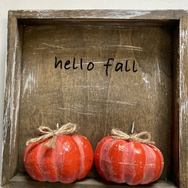 Φθινοπωρινο Διακοσμητικο Hello Fall - ξύλο, φθινόπωρο, διακοσμητικά - 2