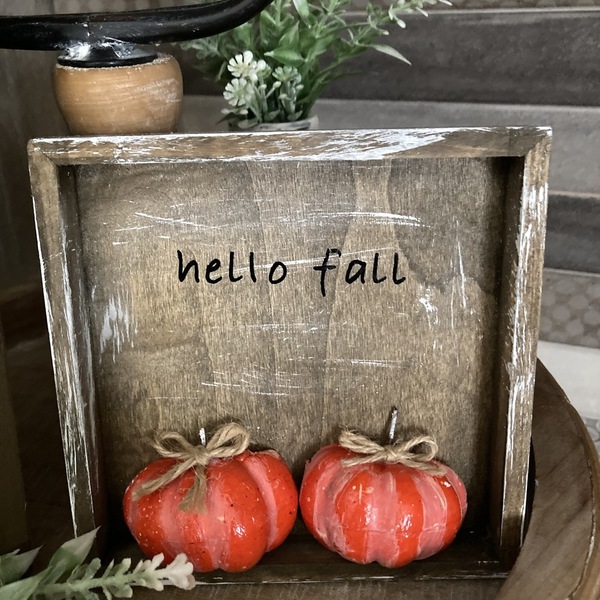 Φθινοπωρινο Διακοσμητικο Hello Fall - ξύλο, φθινόπωρο, διακοσμητικά - 4