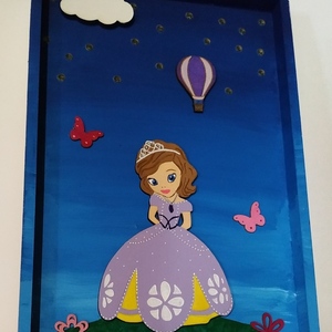 Ξύλινο παιδικό φωτιστικό μπαταρίας με πριγκίπισσα - κορίτσι, δώρο
